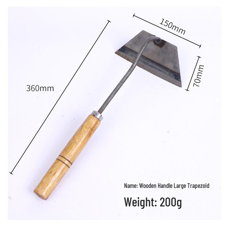 Zahradní motyka s dřevěnou rukojetí pro sázení a pletí - Ideální pro farmáře a venkovní použití