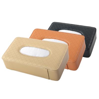New! Car Tissue Box Multi-functional Leather Sun Visor Seat Back Hanging Tissue Pumping Paper Bag