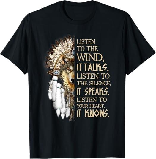 NEW LIMITED Listen to The Wind Eagle Native American Tee T-Shirt S-3XL XL