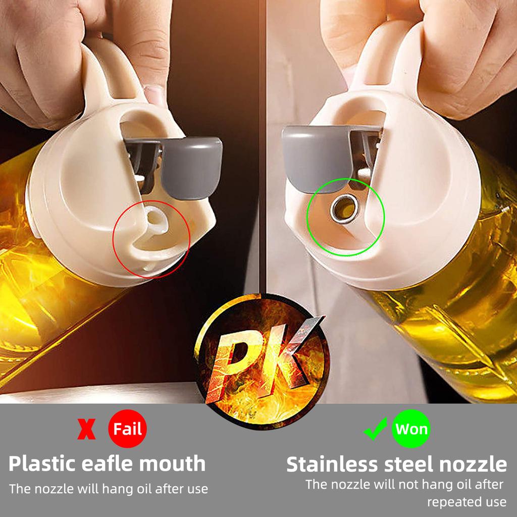 Obelix Dávkovací láhev na olivový olej Automatické otevírání Nádoba na koření Automatické víčko a nepropustná Skleněná karafka na ocet Kuchyňské náčiní