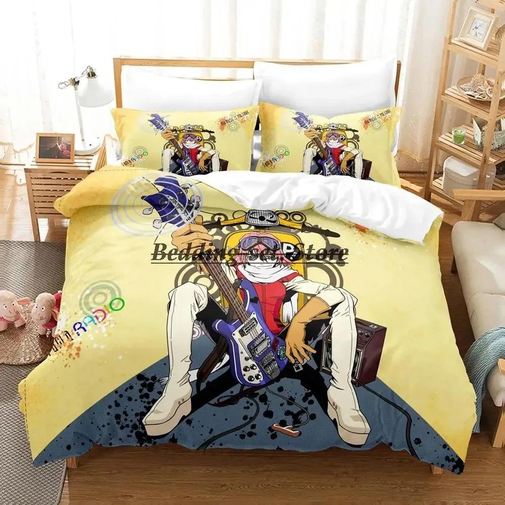 FLCL Alternative Sängkläder Set Enkel Twin Full Queen King Size Sängset Vuxen Barn Sovrum Påslakanset 3D Anime Lakan Set
