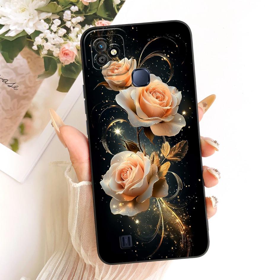 6.1" Case For Infinix Smart HD 2021 Cover Popular Flower Soft Liquid Silicone Phone Covers For Infinix SmartHD 2021 X612B Bumper