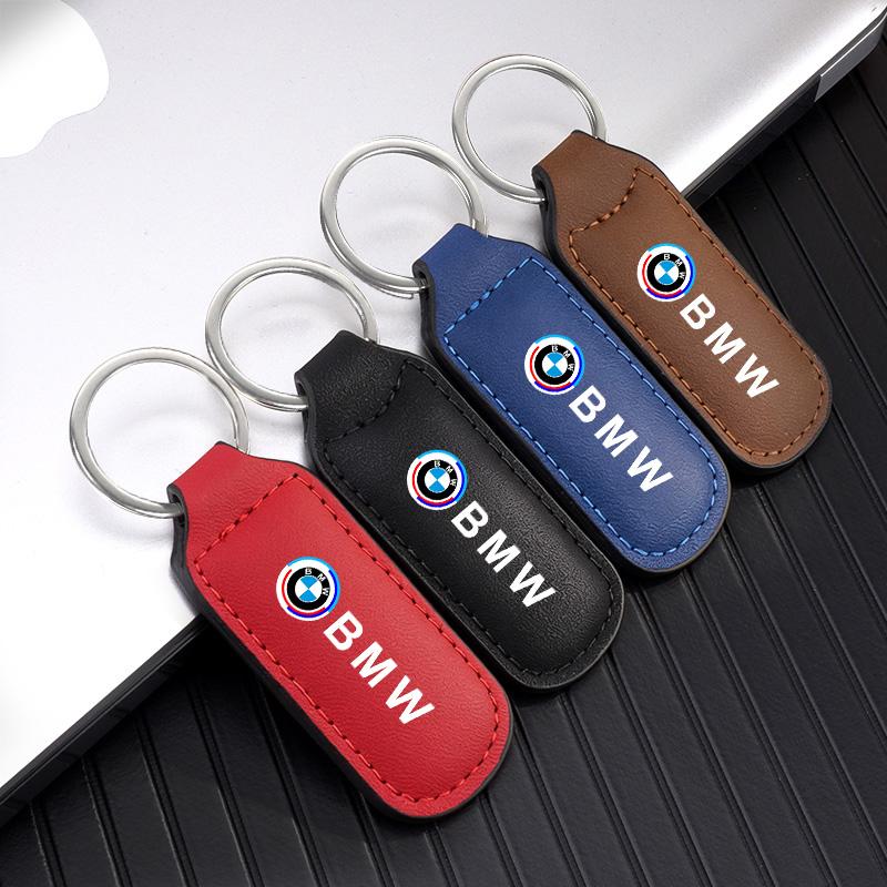 Luxury Leather Car Badge Keychain Keyring Metal Key Ring For BMW 50th Anniversary 1 3 5 7 Series G30 G20 E87 E92 E30 X1 X3 X5 X6 ulbn07