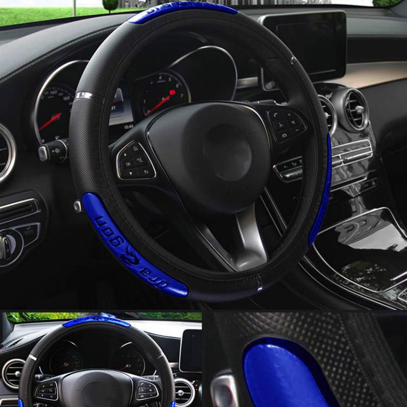 Araba Direksiyon Kılıfları %100 Yepyeni Yansıtıcı Suni Deri Elastik Çin Ejderhası Tasarımı Otomobil Direksiyon Koruyucu