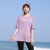 Plus Size Women's Quick-Dry Yoga T-Shirt - Short Sleeve, Loose Fit, 200 Jin, Summer Activewear