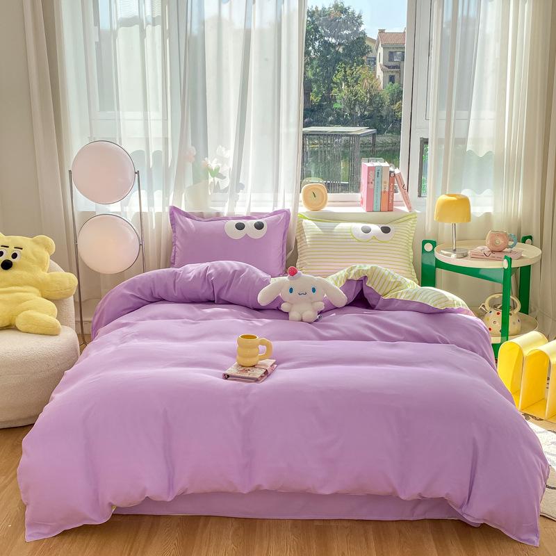 

Бесплатная доставка Новый набор постельного белья из стираного хлопка из 4 предметов Алоэ для студенческого общежития 1.8m: 180*220, 230*230, 48*74*2