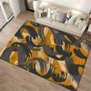 Abstract Yellow and Black Brushstroke Pattern Area Rug Carpet Suitable for use as an anti-slip for living room bedroom sofas