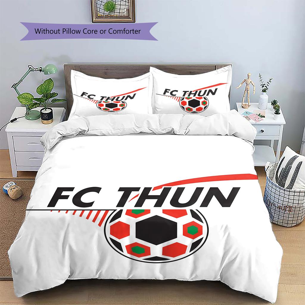 Biancheria da letto con motivo FC Thun Decorazione per la casa Regalo di compleanno (1 * copripiumino + 2 * federa, senza nucleo)