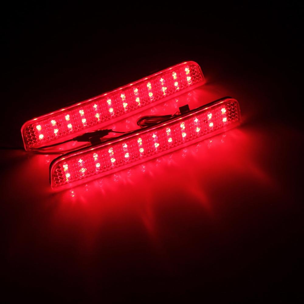 ANGRONG 2x Rear Bumper Reflector LED Brake Light For Range Rover L322 2003-2012 & Land Rover Freelander 2 LR2 2008-2013