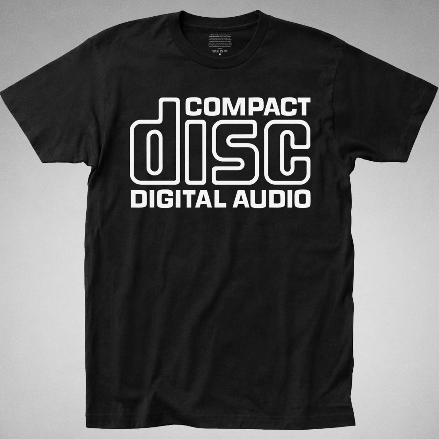 Футболка с логотипом CD Компакт-диск винтажный музыкальный плеер аудио mp3 наушники трек 90-х XXXL