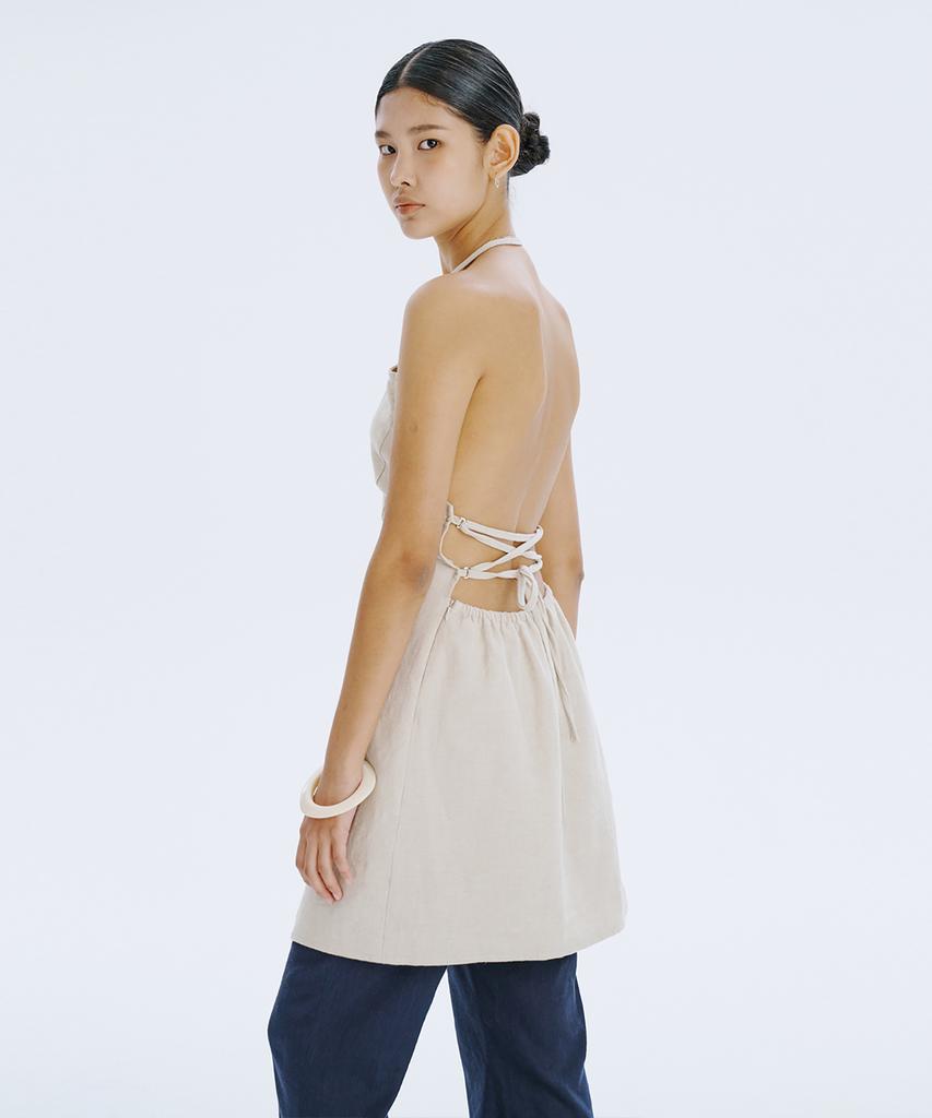 Bundercammer Strap Mini Dress_Beige