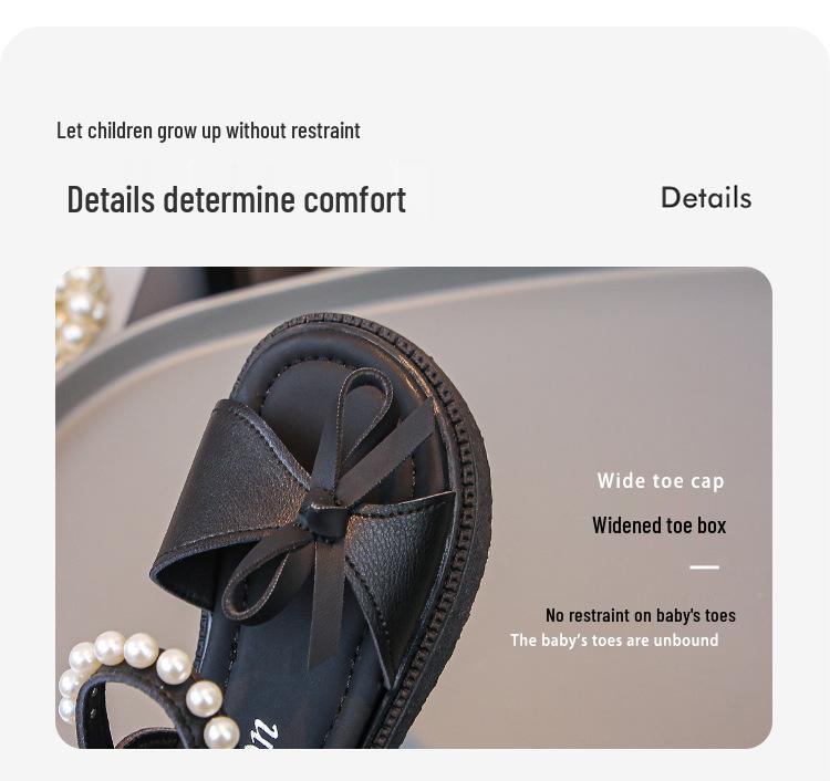2026 Girls' Stylish Summer Soft-Soled Princess Sandals - Korean Style, Versatile Beach Shoes for Medium and Large Children