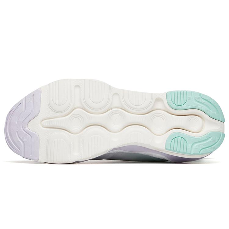 Anta Cushioning Slip Resistant Abrasion Resistant Breathable Low Top Running Shoes Women's Purple Green 122225586-1