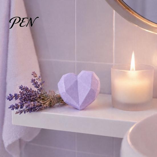 Spa Bath Bombs 80G Love Heart Bombs, Eucalyptus Green Tea Lavender Rose Moisturizing Scent, Essential Oils Fizzies Balls for Dry Skin Body Care