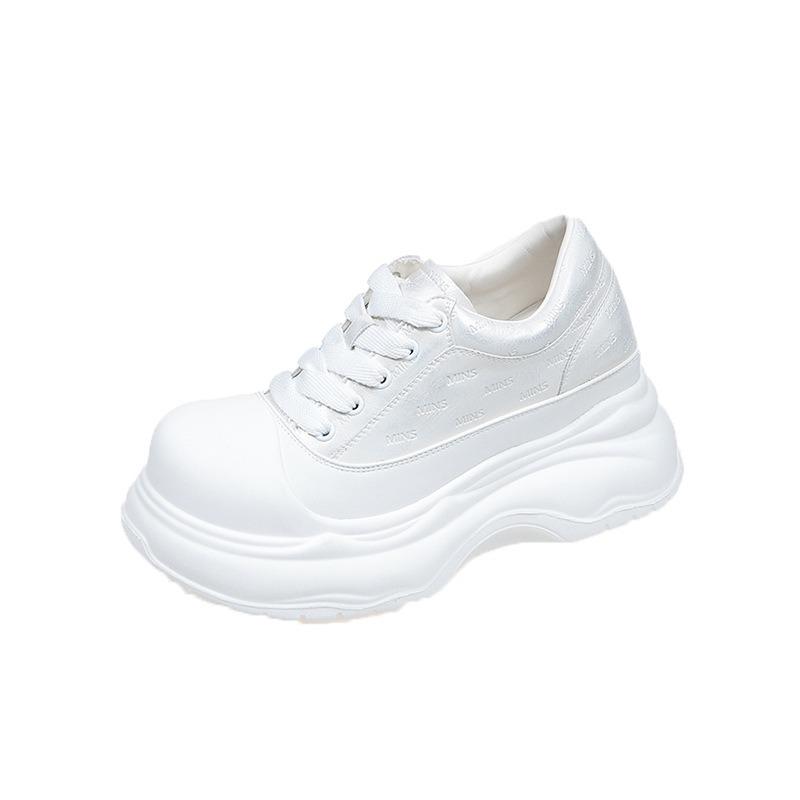 Thick-soled Inner Height Increase Fashionable Big-headed White Shoes Women's Spring New Muffin Sports and Leisure Shoes