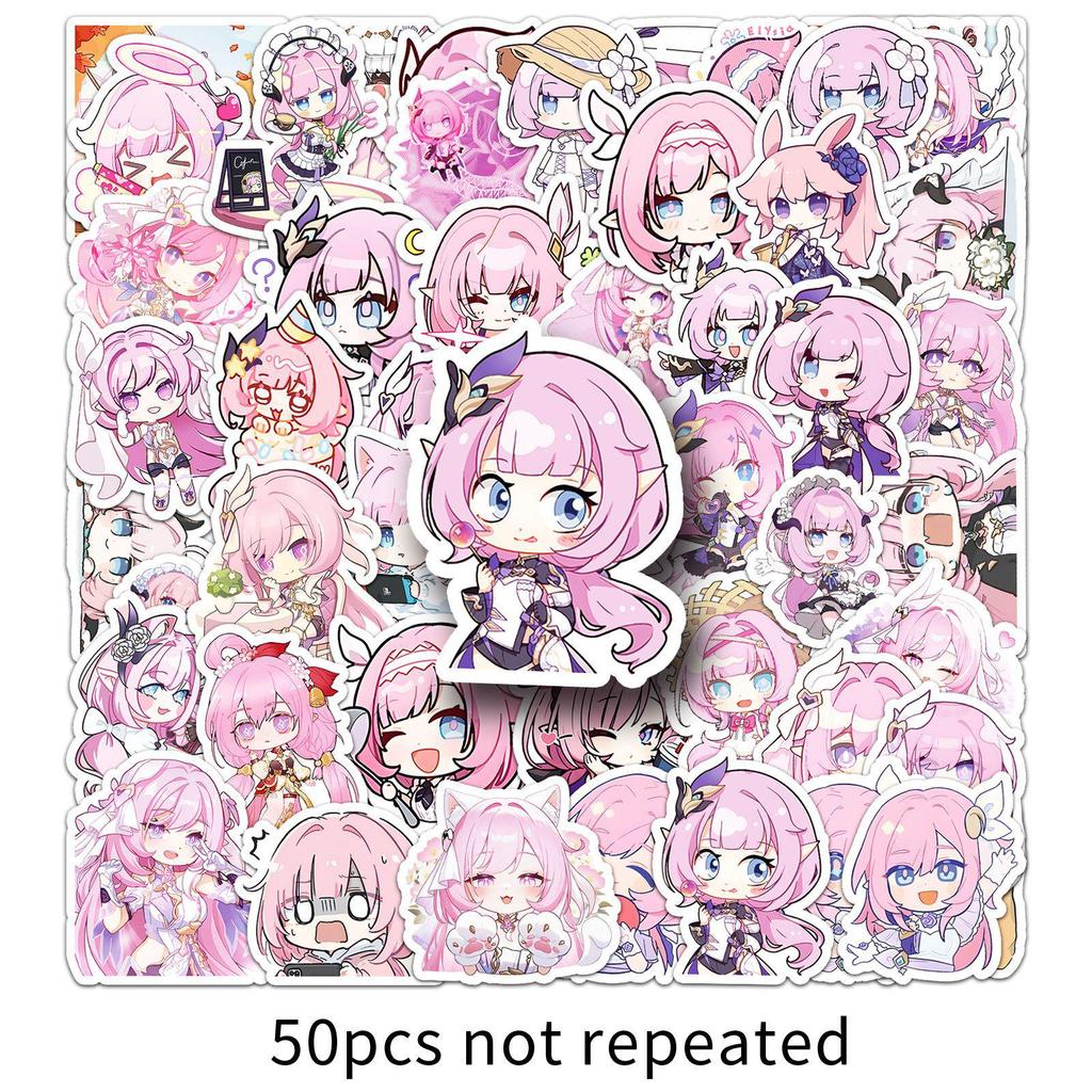 Elysia Game Character Stickers: 50PCS for Creative DIY Scrapbooking & Computer Decoration