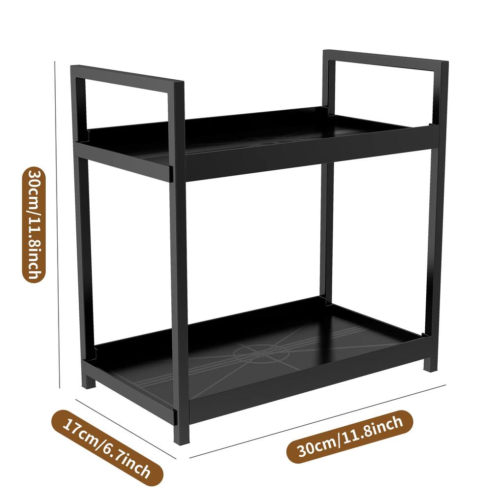 2 Tier Multifunctional Large-Capacity Countertop Storage Rack for Bathroom Cosmetic  Storage or Kitchen Spice Holder