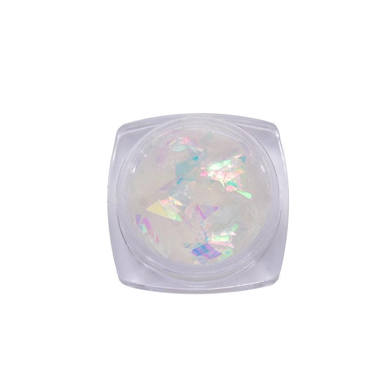 Summer Nail Art Ice Glass Stickers: Irregular Aurora Fantasy Candy Paper Sequins