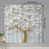 2pcs -Life Tree floral printed curtains are suitable for home decoration in bedrooms and living rooms
