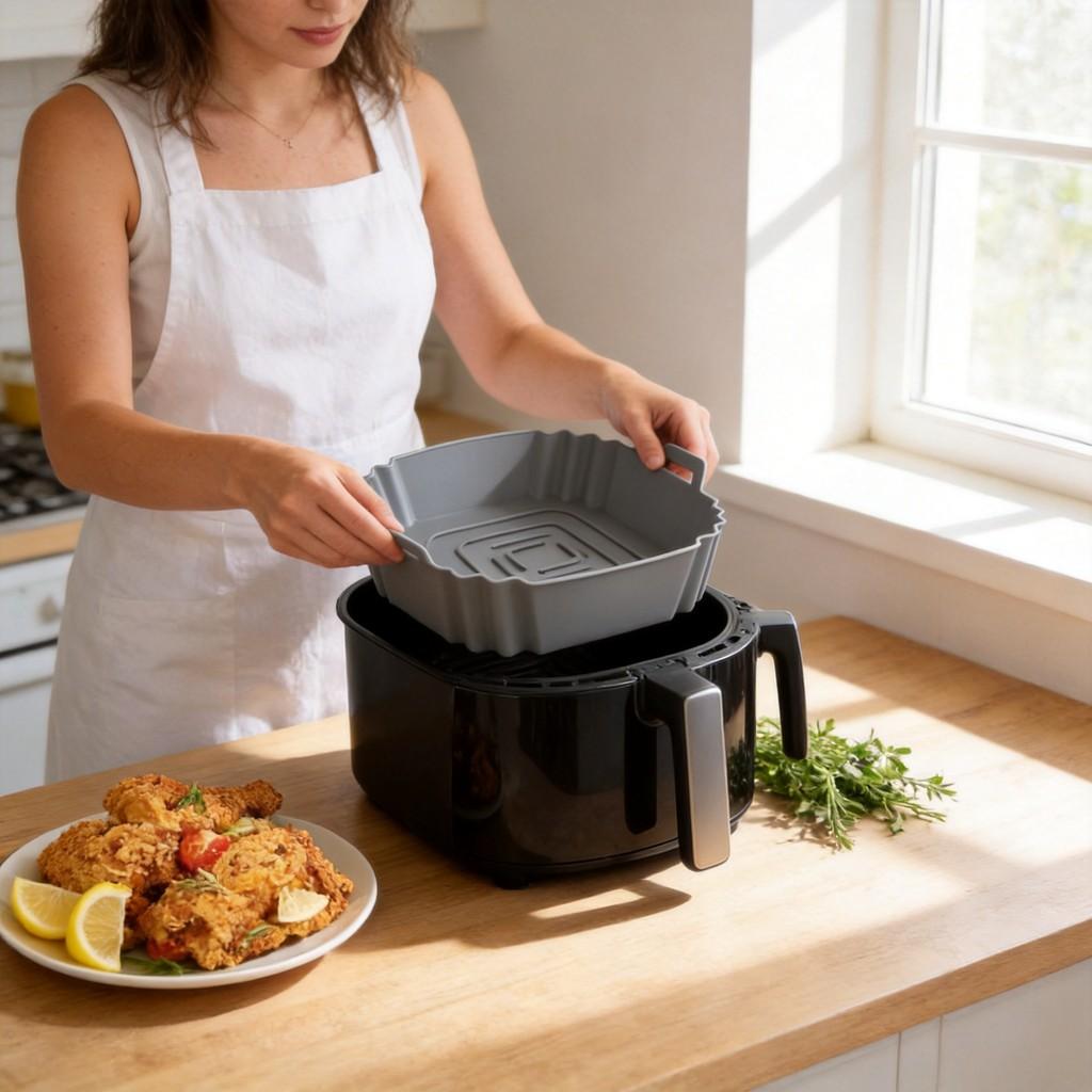 Air Fryer Silicone Baking Mat Set With Nonstick Surface For Easy Cooking And Cleanup