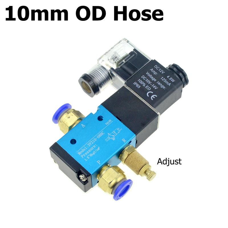 3-drogowy 2-położeniowy 12V 24V 220V Pneumatyczny Elektrozawór Powietrzny Sterowany Elektrycznie Zawór Magnetyczny Gazowy Przyłącze Węża 10mm 6mm 8mm