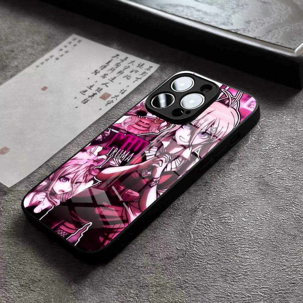 Anime Danganronpa Phone Case For IPhone 15 Pro Max 14 Pro 12 11 13 Mini X XR XS 16 Plus SE Tempered Glass Back Cover