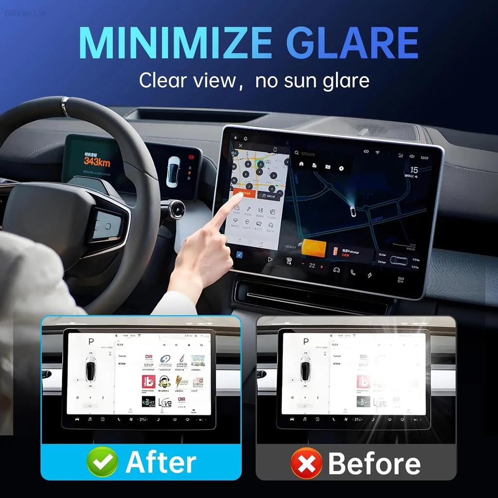 Tempered Glass Film For Tesla Model Y Juniper Accessories 2026 and Model 3 Highland Full Coverage Anti-Fingerprint