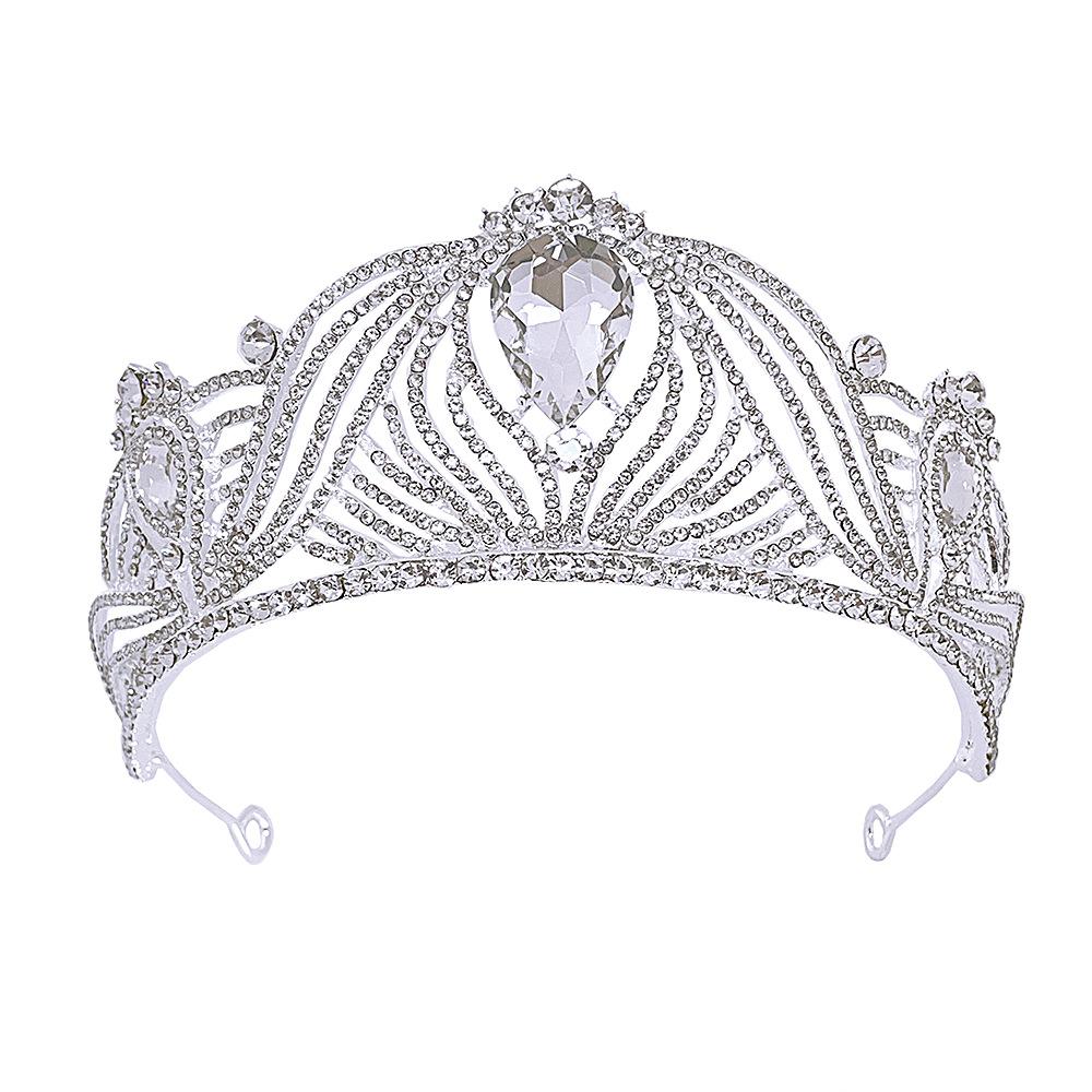 

Подиумная свадебная тиара серебряная большая страз хрустальная свадебная корона повязка на голову свадебные аксессуары для волос свадебные украшения для женщин