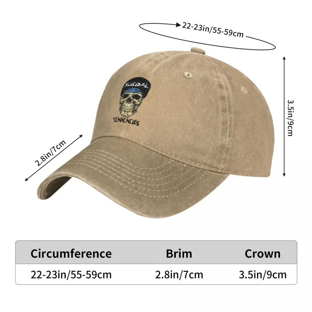 Face Skull Suicidal Tendencies Men Women Baseball Caps Harajuku Punk Distressed Denim Caps Hat Unstructured Soft Snapback Hat