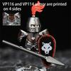 Figuras de Soldados de Castelo Militar Medieval Blocos de Construção Roma Cavaleiro Leão Arma Guerreiro Espada Infantaria Capacete Modelo Tijolos Brinquedos