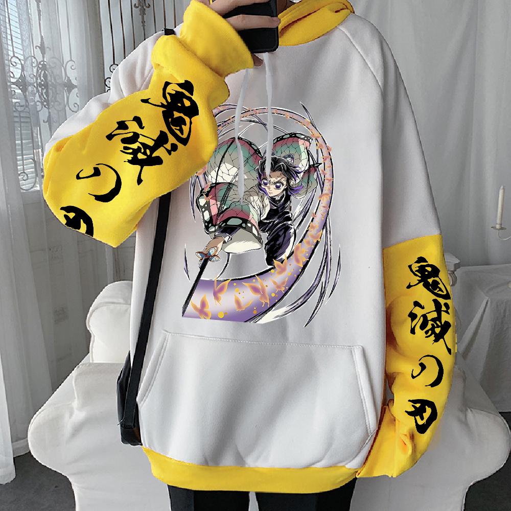 Kochou Shinobu Manga Hoodie Demon Slayer Print Sweatshirt For Men Women Streetwear Long Sleeve Fleece Hooded Clothing Tops