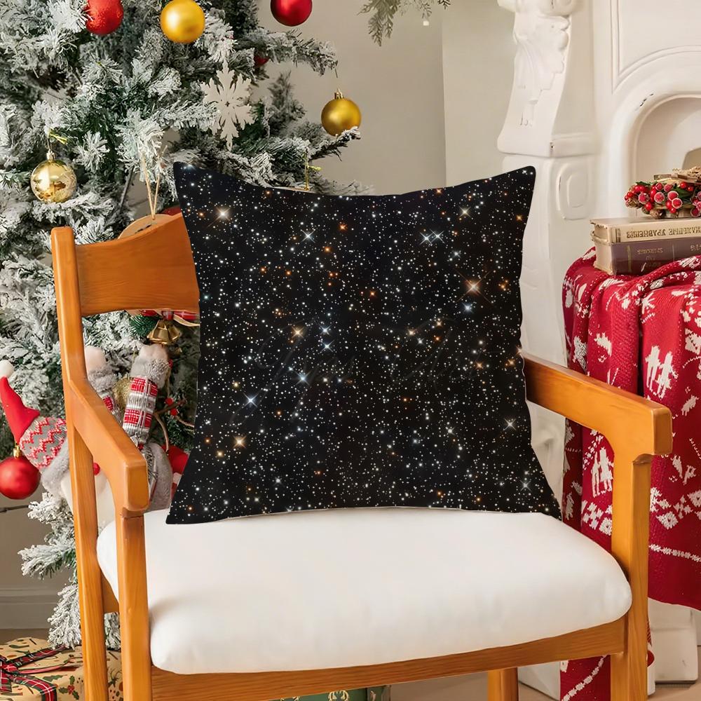 Beautiful Planets And Universe Lovers Pillow Case Silky Short Plush With Invisible Zipper Dustproof Sofa Cushion Cover