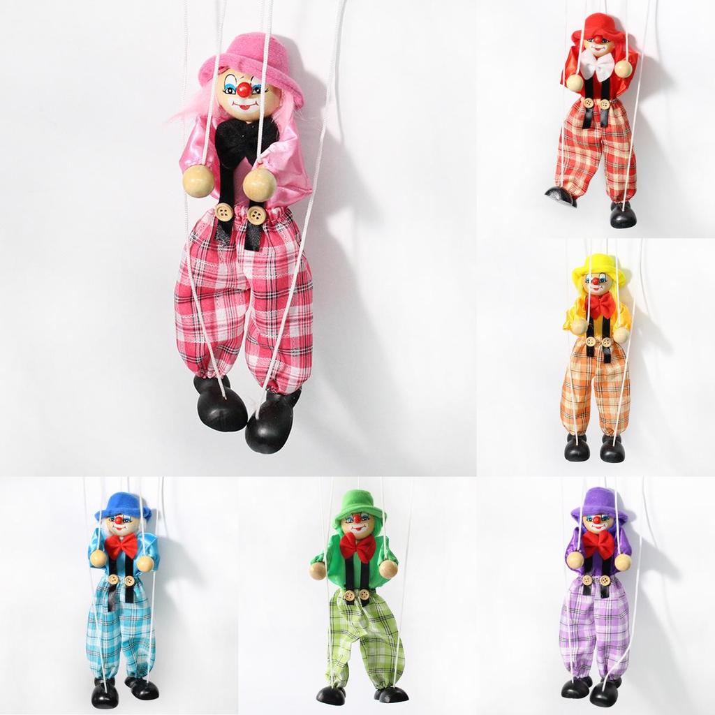 Clowns Marionette Children Shadow Doll Handicrafts Wooden Toys Kids Cute Gift