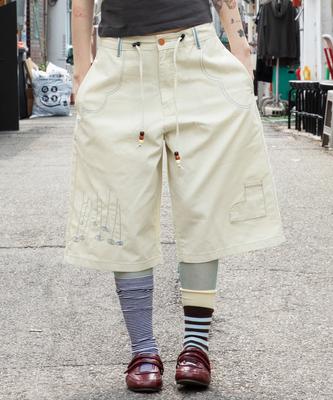RuNaKi'Hu' Wxp090 Sitoshito Rainy Season Bermuda Pants (Ivory)