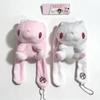 Cute Red Eye Rabbit Plush Pendant Japanese Cartoon Stuffed Doll Portable Keychain Sweet Backpack Hanging Accessory Daily