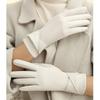 Women's Sueded Gloves with Fleece Lining for Warmth and Stylish Fashionable Bowknot Cuffs Hand Gloves for Daily Use
