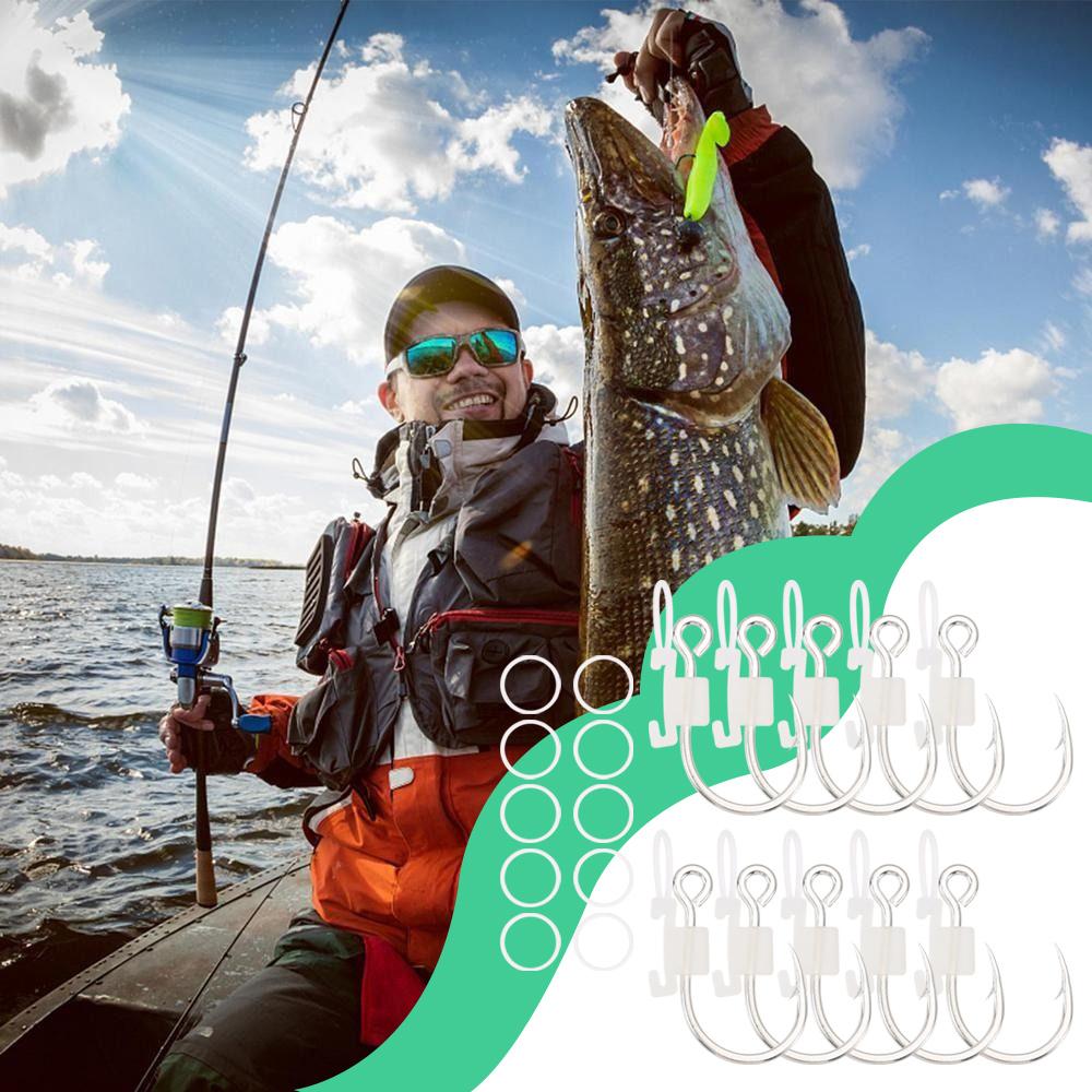 5/10/20Pcs Stainless Luminous Bait Fixed Holder Set Fishing Hooks  for Fishing Accessories