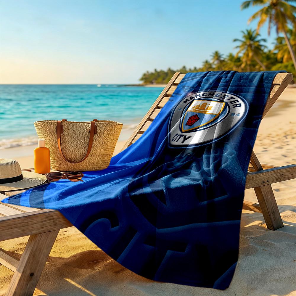 Manchester City Fc Fans Beach Towel High Absorbency & Quick-Dry Comfortable Lightweight