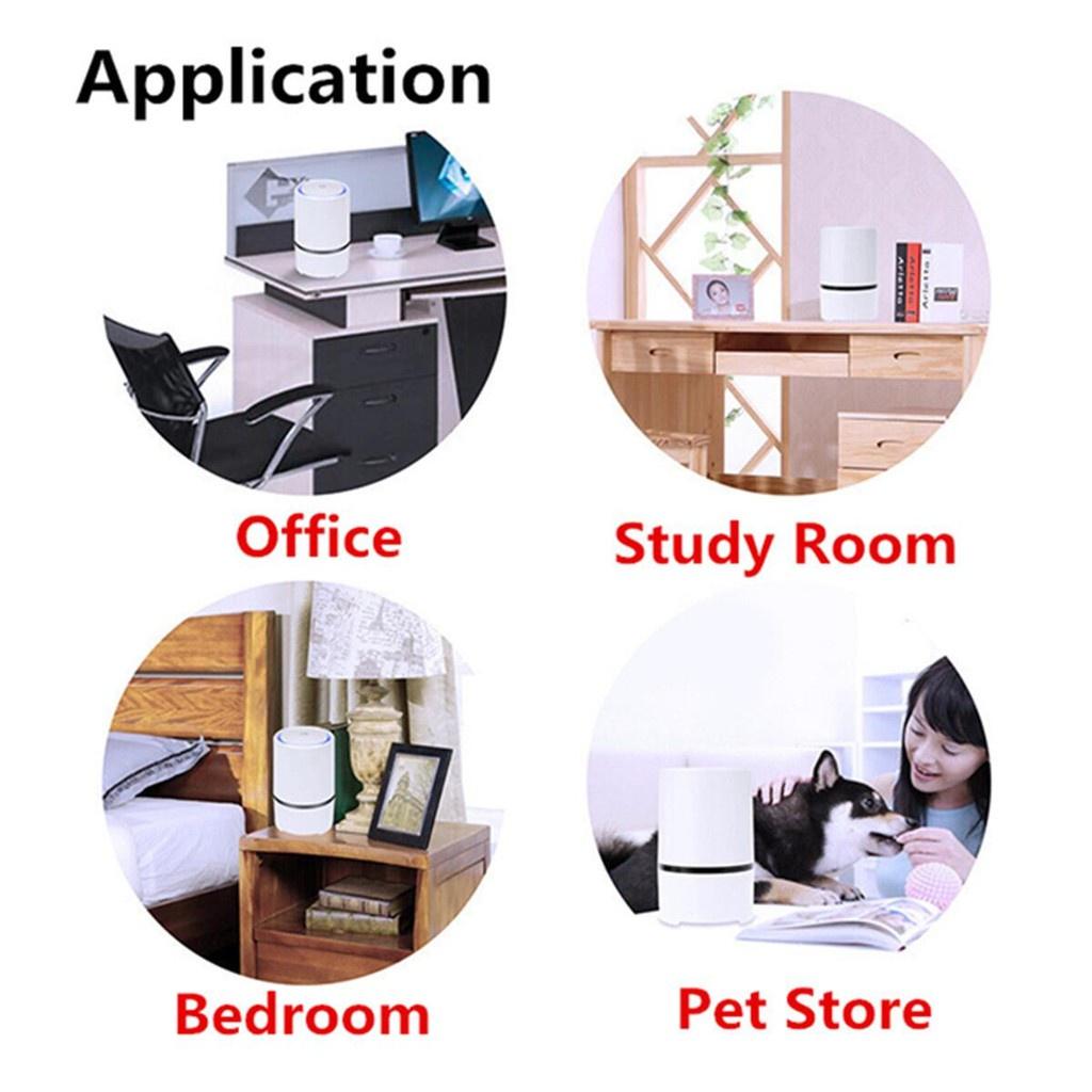 HEPA Filter Touch Ionizer Air Purifier Cleaner Ionizer Oxygen Bar Allergen Odor PM2.5 Remover With Light Home Office