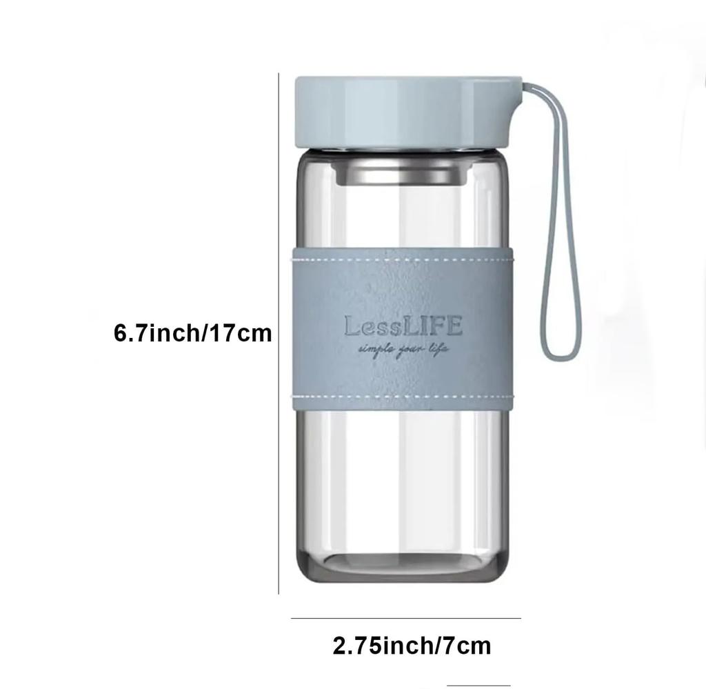 480ml Glass Bottle Water Cup  Tea Maker Japanese Style Fashion Milk Drinking Bottle  High-Temperature Anti Scald Cover