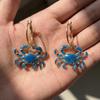 Summer Vacation Style Funny Crab Shaped Dangle Earrings for Women Metal Hoop Hairy Crab Earring Holiday Jewelry Gift