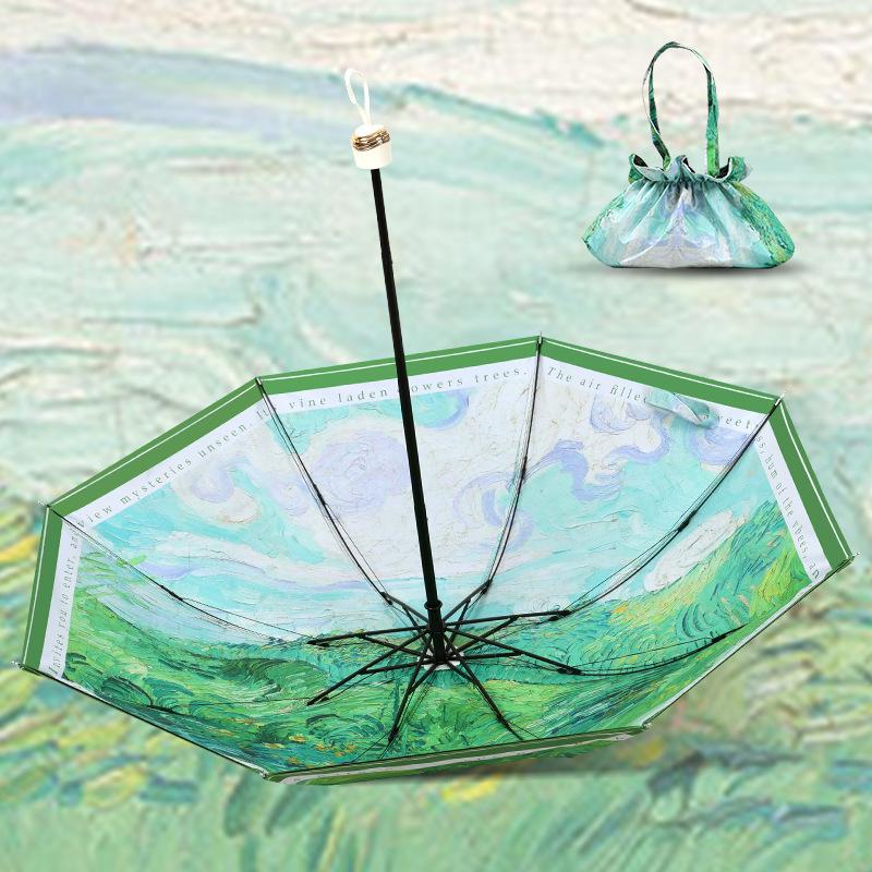 

Ручной зонт Женский погодозащитный и дождевой складной солнцезащитный зонт Солнцезащитный УФ-защита Двусторонний двойной цветочный солнцезащитный зонт-капсула