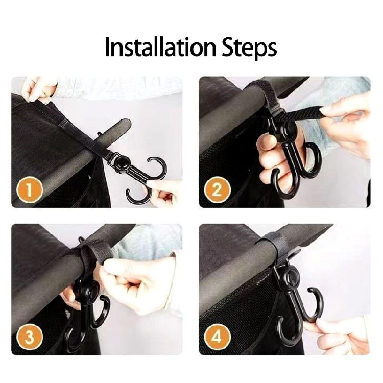 Practical Hook With Adjustable Strap For Including Scooters And Strollers Reliable Plastic Construction Hanger
