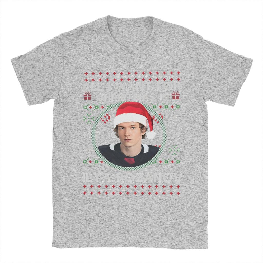 Heated Rivalry  T-Shirt Men All I Want for Christmas Is Ilya Rozanov  Cool 100% Cotton Tees Round Collar Short Sleeve T Shirts