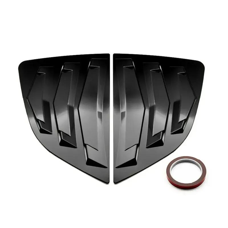For Honda Jazz Fit 2014- Car Rear Louver Window Side Shutter Cover Trim Sticker Vent Scoop ABS Carbon Fiber Auto Accessories