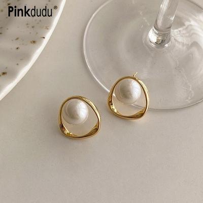 Resin Bead Irregular Geometric Zinc Alloy Earrings Simple Trendy Stud Earrings Women PD2340