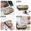 Pen Case Wear Resistant Polyester High Capacity Zipper Closure with Mesh Pocket Removable Divider and Pen Slots for Classroom Use