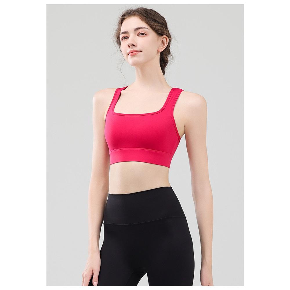 Women's U-neck Gathered Sports Bra, Yoga Vest With Beautiful Back, Outer Wear, Shockproof, Anti-sagging, Fitness Bra