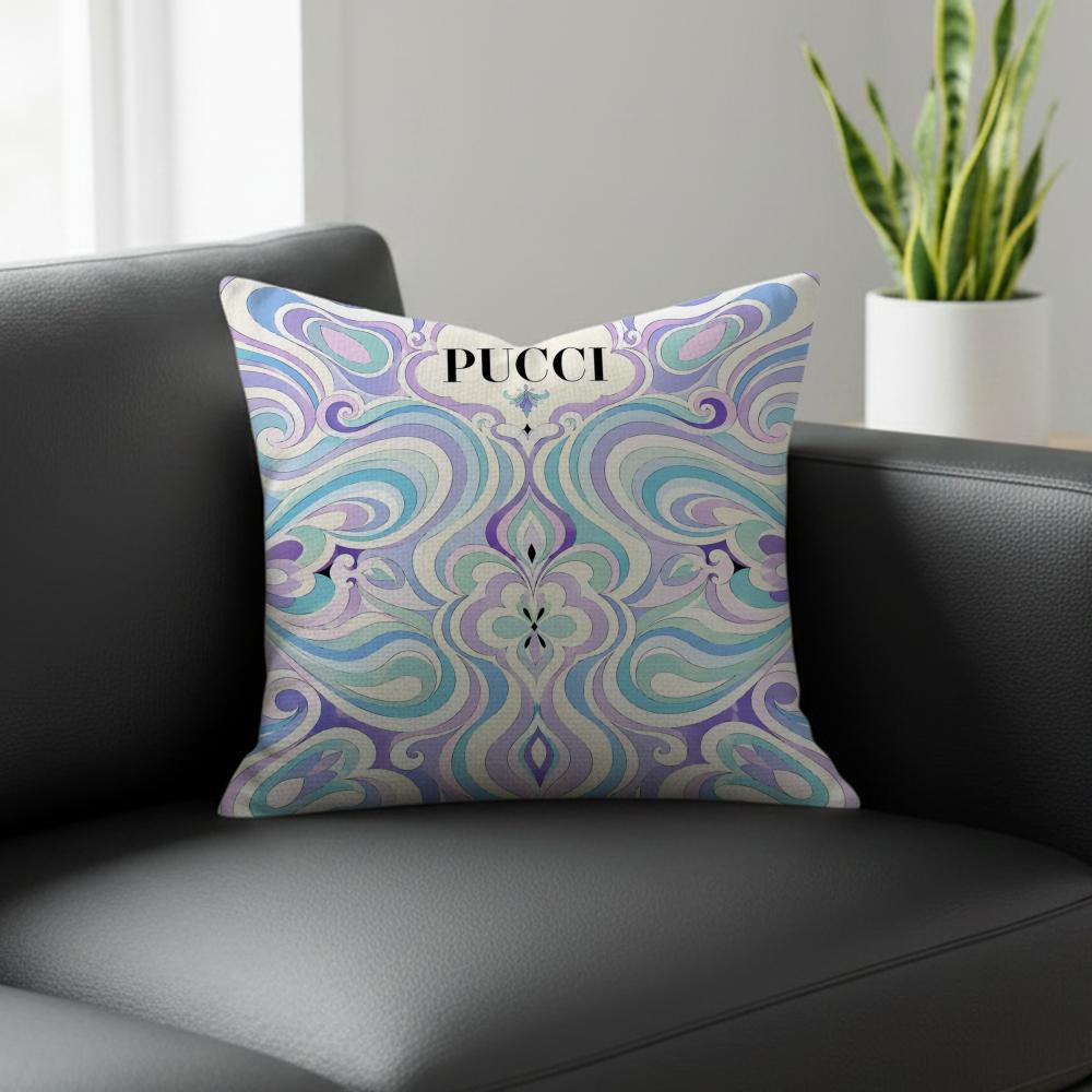 Brand Emilio Pucci Cushion Cover Natural Linen Pillowcase Set AllinOne Decor for Sofa Bedroom Chair