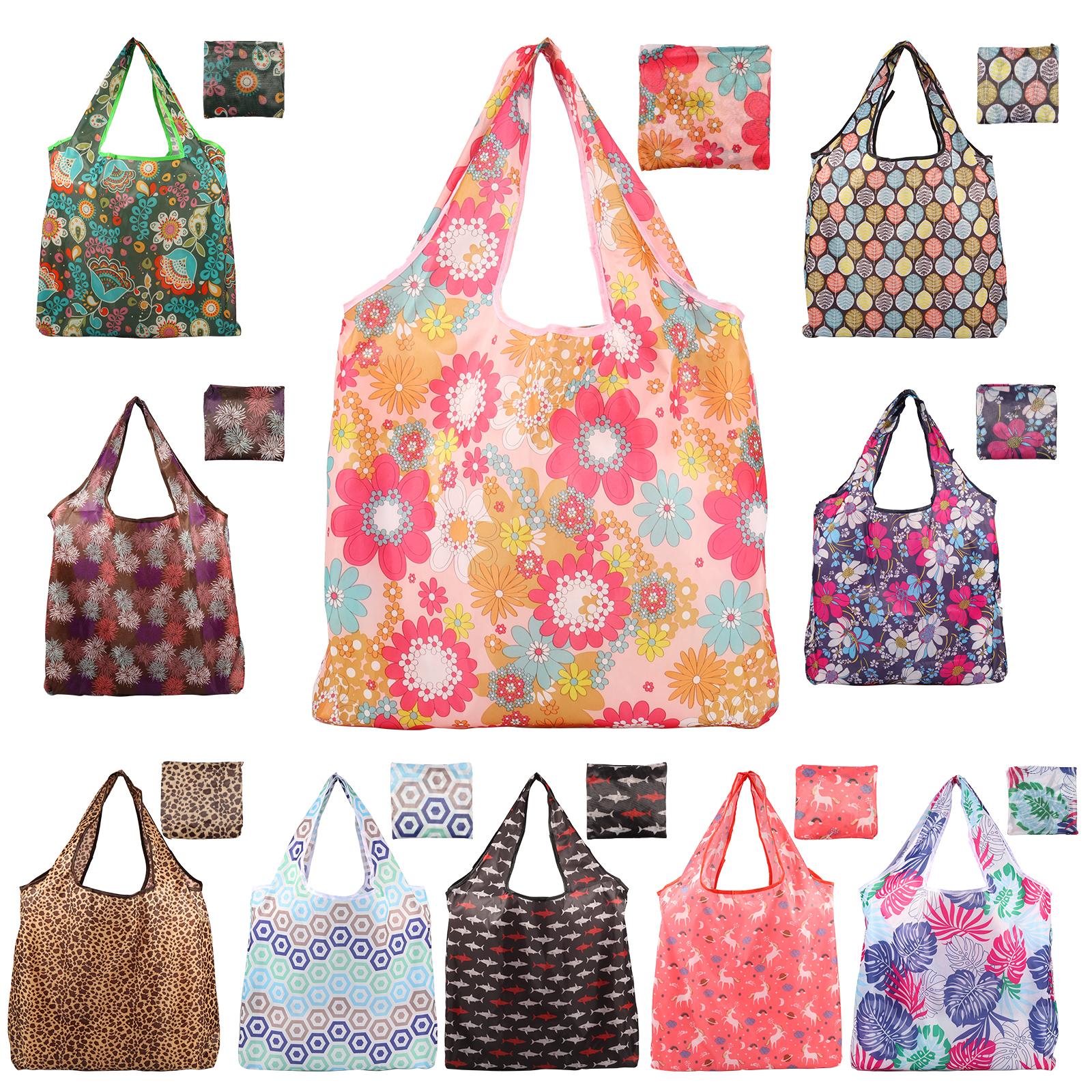 

10 шт. многоразовые продуктовые сумки полиэстер складные сумки для покупок большой вместимости продуктовые сумки-тоут экологичные и прочные сумки